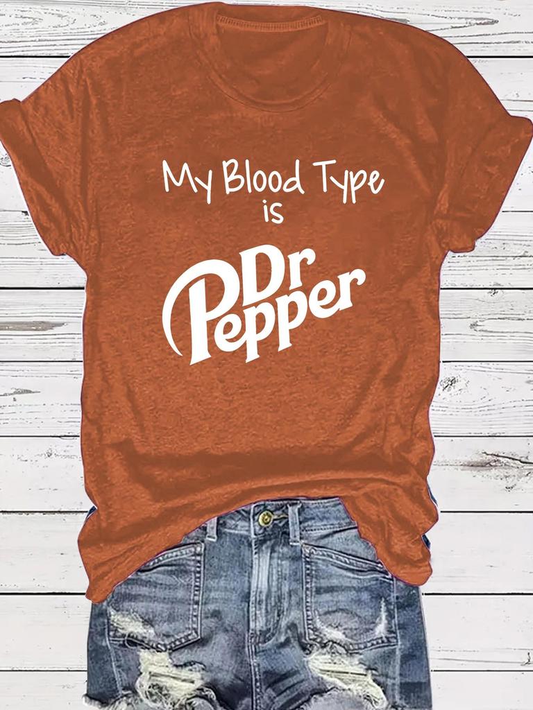 Europäisches und Amerikanisches Sommer Damen T-Shirt mit Buchstabenprint, Lässig, Rundhals, Kurze Ärmel