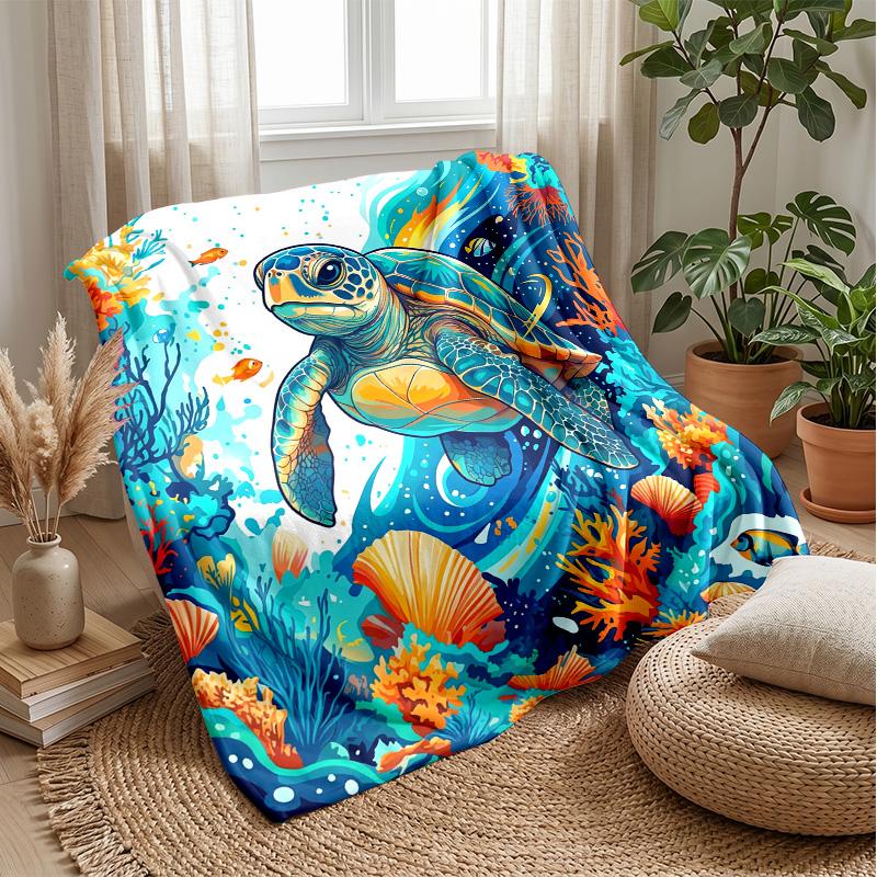 Oceanic Adventure Theme blanket Lightweight Warm Flannel Blanket Decorative Throw Blanket for Home Decoration