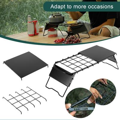 Mini-Campingtisch höhenverstellbar ausziehbarer Gittertisch Outdoor ausziehbarer Netz-Mini-Kocherständer für Camping