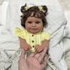 BZDOLL 20inch 50cm Full Body Soft Vinyl Limb Newborn Baby Doll Reborn Bebe Girl with Black Skin Lovely Birthday Gift Art Toy for Kids