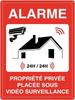 Hisun Tin Sign HD Tin Sign Bilingual Security Warning Wall Decor  Retro French  English Video Surveillance Metal Poster for Business Home