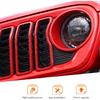 JeCar Grill Erts For Jeep Wrangler JL JLU 2024+ Grill Covers & Headlight Covers Trim Kit Accessories (Red)