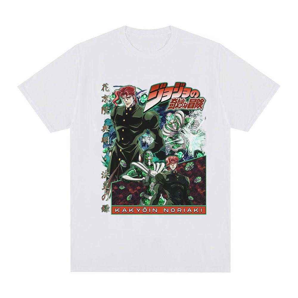 Anime Jojo Bizarre Adventure Kakyoin Noriaki T Shirts Unisexs Women Casual Harajuku Cotton Short Sleeves Oversized Top Streetwear