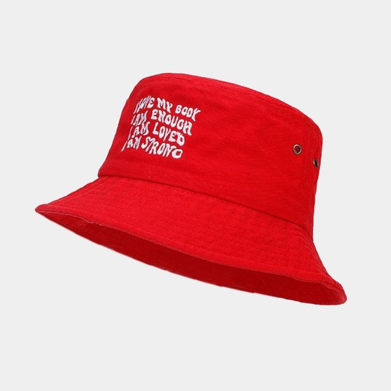 Embroidery Bucket Hat for Adult Outdoor Breathable Summer Spring Fisherman Hat