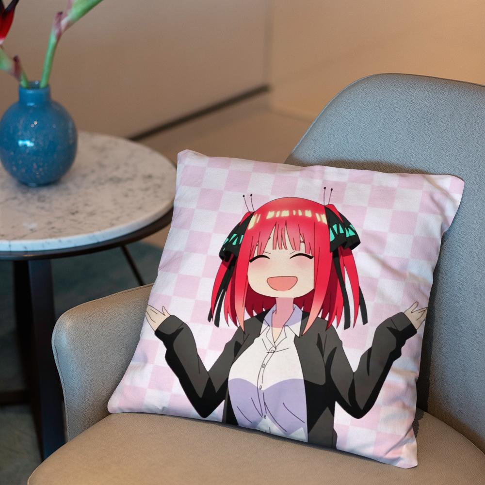 The Quintessential Quintuplets Cushion Cover 2-in-1 Reversible Plush Pillow Cover | Car/Sofa/Bed | Perfect Gift