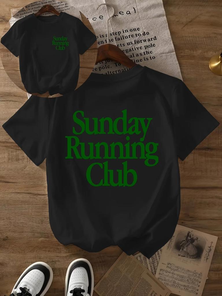 Klub Biegowy Niedzielny Koszulka z Nadrukiem Oddychający T-shirt Sportowy Codzienny Top Do Joggingu Codzienne Ubrania Męskie Damskie Codzienne Koszulki