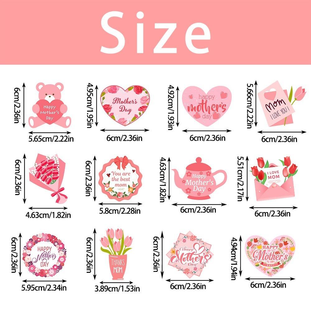 36pcs Love Bear Flower Happy Mother's Day Cake Toppers  Dessert Decor Supplies