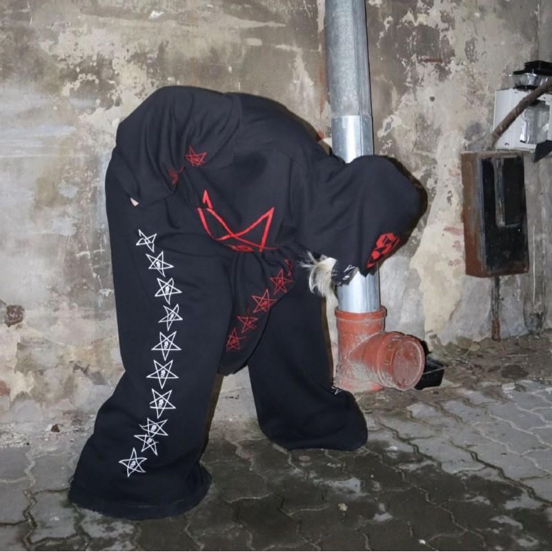 American Vintage Stretch Cord Sweatpants Star Print Loose Fit Streetwear Hip Hop Pants Men Women