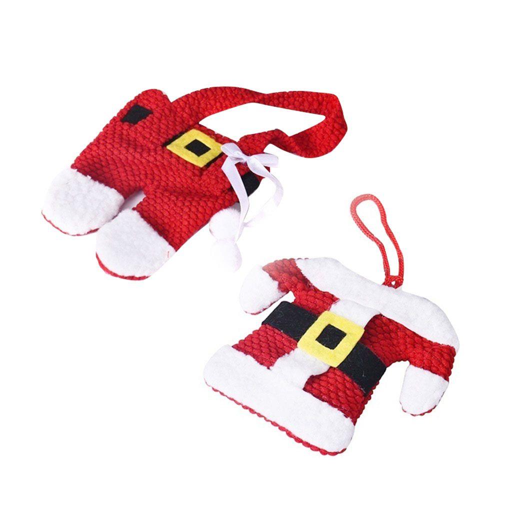 

Tableware Holder Christmas Fork Spoon Bag Xmas Dinnerware Pocket Decor Table Decoration, 6 Set зелёный