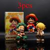 3pcs13cm Anime Figure One Piece Monkey Luffy Roronoa Zoro Kawaii Toys Figural Nendoroid Car Decoration Model Gift D Q PVC Kid Friendly Entertaining