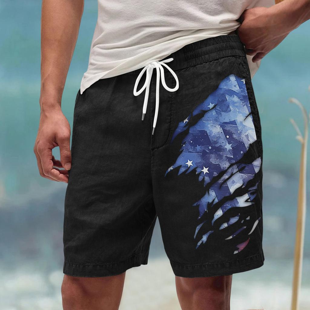 Męskie letnie, duże, swobodne, luźne spodnie sportowe, szorty plażowe