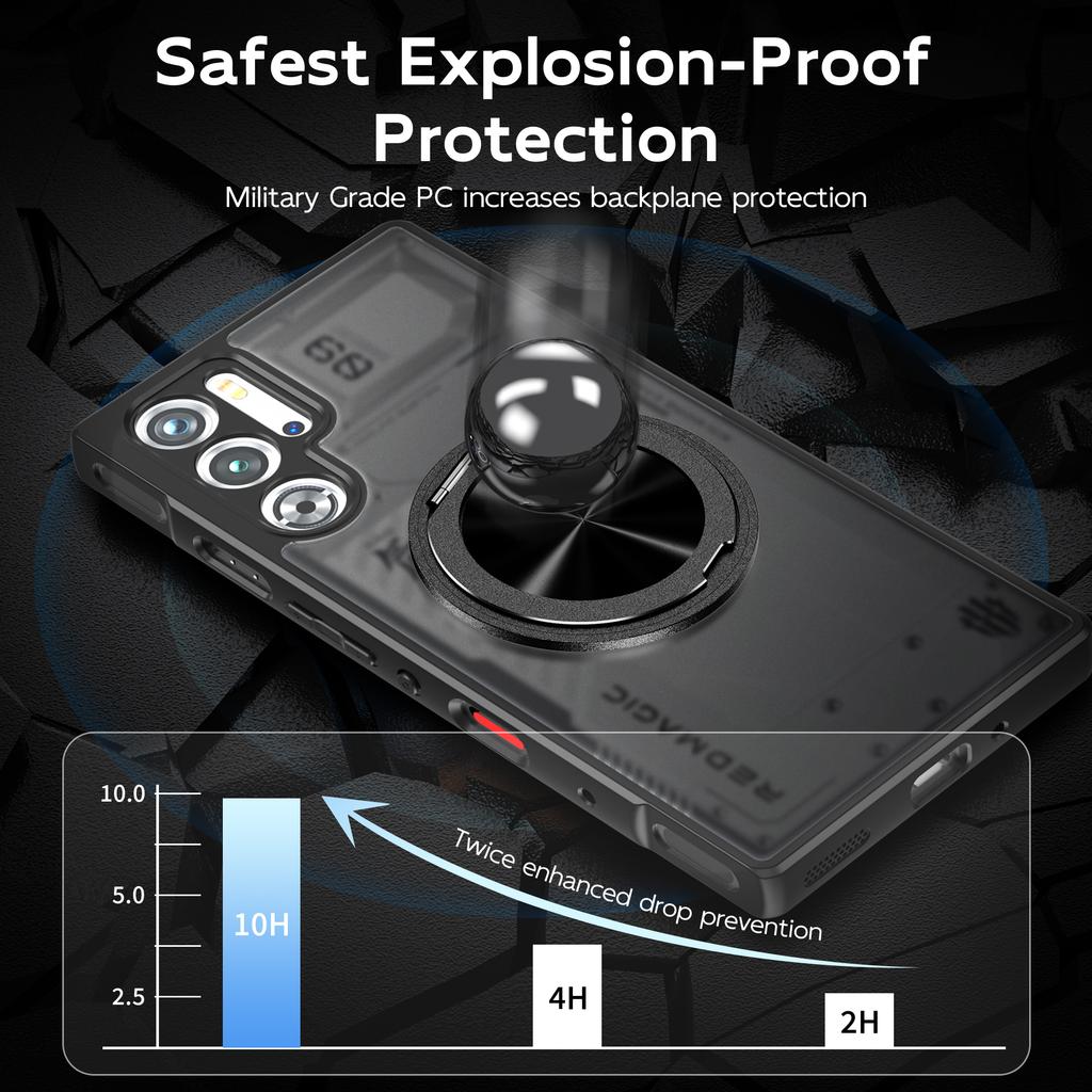 For Asus ROG Phone 8 5G/8 Pro 5G Magnetic Case TPU + PC Rotary Kickstand Phone Cover