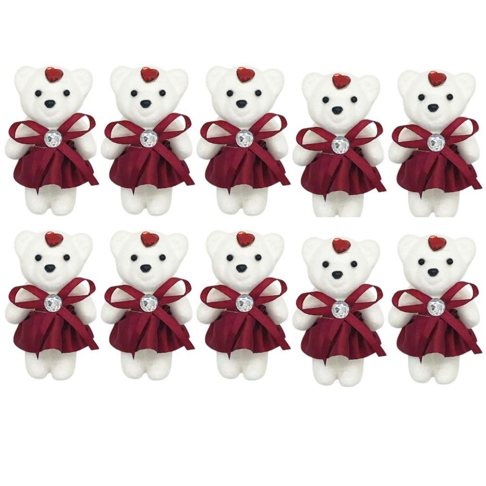 10pcs/set Plush Animal Mini Bear Flower Bouquet Foam Bear Cartoon Bouquet Doll Girl Birthday Gift