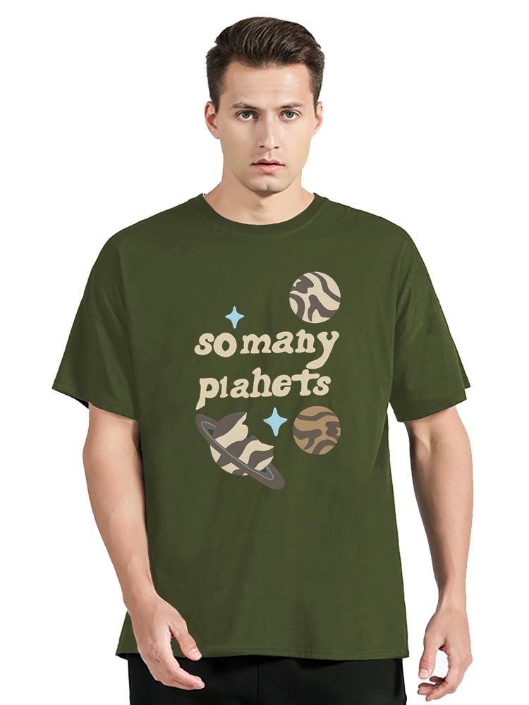 

Женская мода, футболка с надписью So Many Planets, винтажные топы с короткими рукавами в стиле хип-хоп, летние черные мужские футболки больших размеров унисекс 4XL