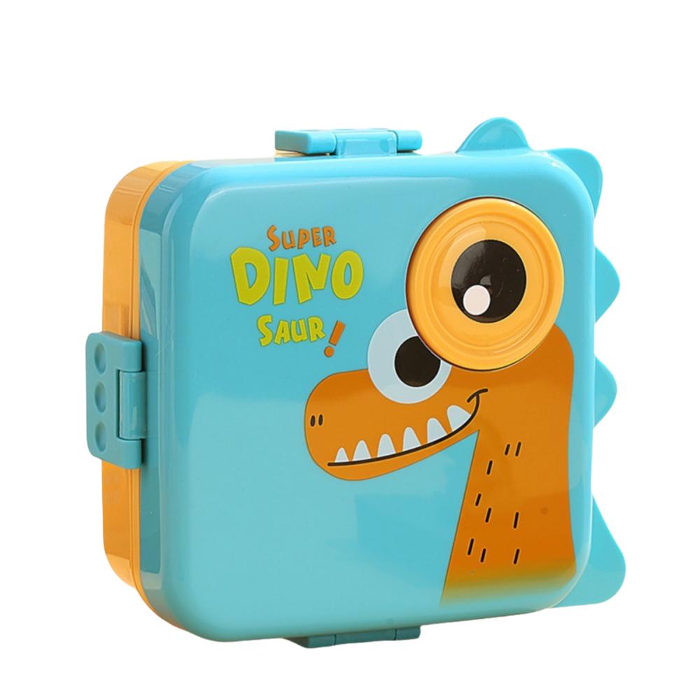 1660ml Dinosaur Lunch Box Plastic Cartoon Bento Box Sealed Double Layer Microwave Lunch Box For Kids