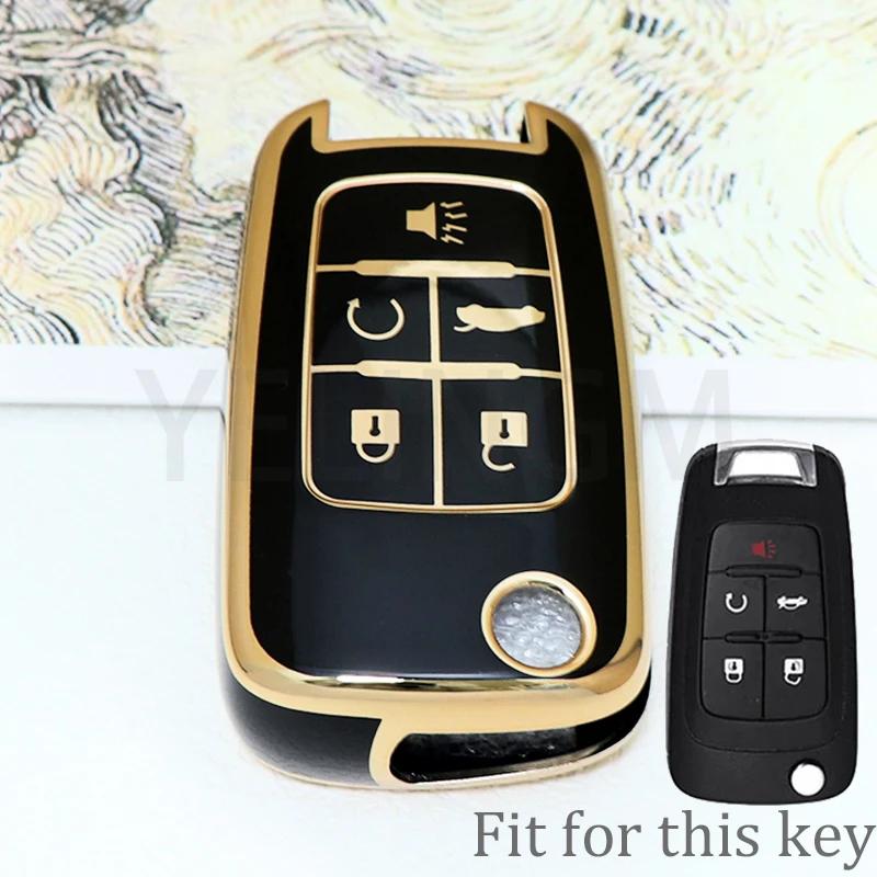 For Chevrolet Cruze Impala Camaro Garna Equinox Volt Yakista AVEO Impala GMC Terrain TPU Flip Car Key Fob Case Cover Keychain