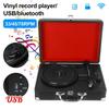 33/45/78RPM Record Vintage Phonograph Record Player Music Player Stereo Sound Turntables Portable Turntable Player with Speakers