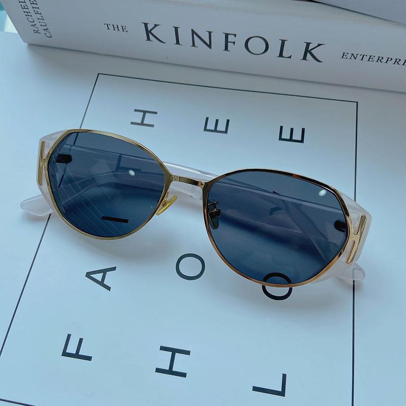 

Cat Eye Sunglasses For Women With Advanced Sense And Thin Old Money Style Small Ice Cube Round Frame Uv Protection Sunglasses