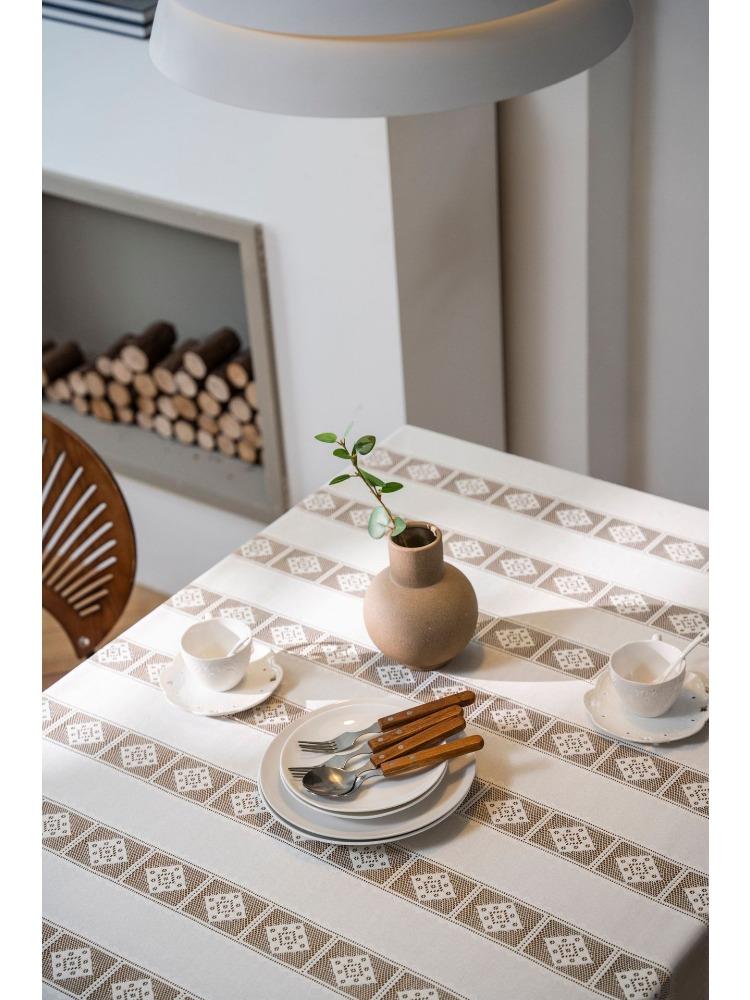 Stary rustykalny obrus - Biały koronkowy wzór Prostokątny pokrowiec na stół, Maszynowo wykonany materiał samoprzylepny na wesela, imprezy, wystrój domu, jadalnię, kemping