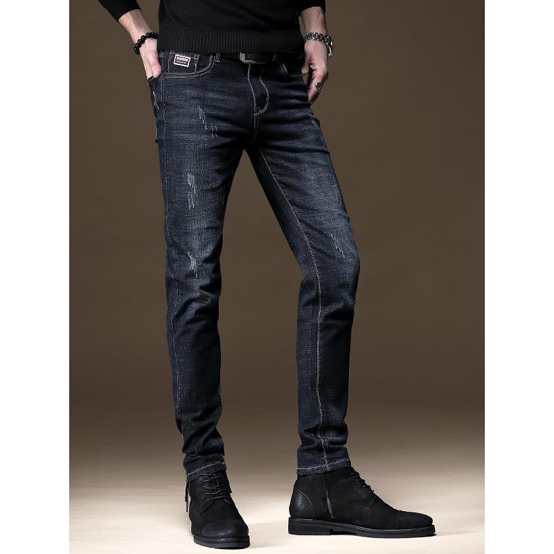 New autumn high-end elastic jeans men's trendy brand slim-fitting pants Korean version casual new men's long pants