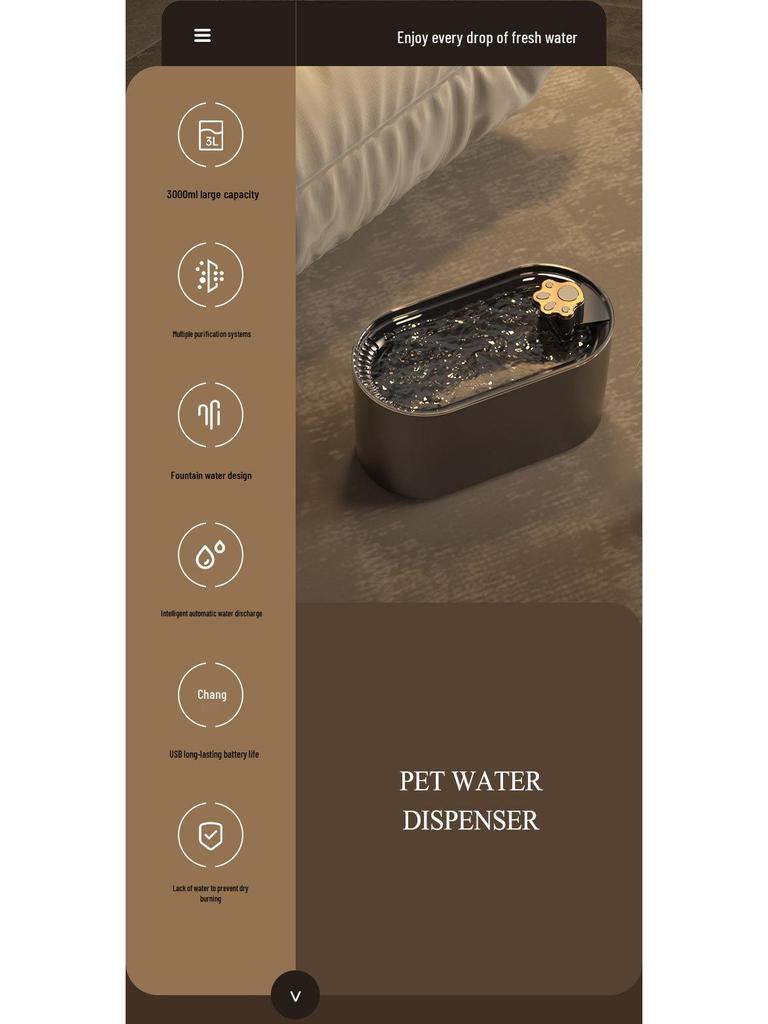Smart Automatic Pet Water Fountain for Cats and Dogs