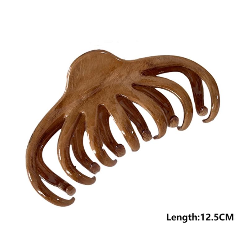 Chinese Style Lacquer Wood Hair Claws for Women Retro High-End Large Wooden Shark Clip Gentle Back of Head Hair Accessories Gift
