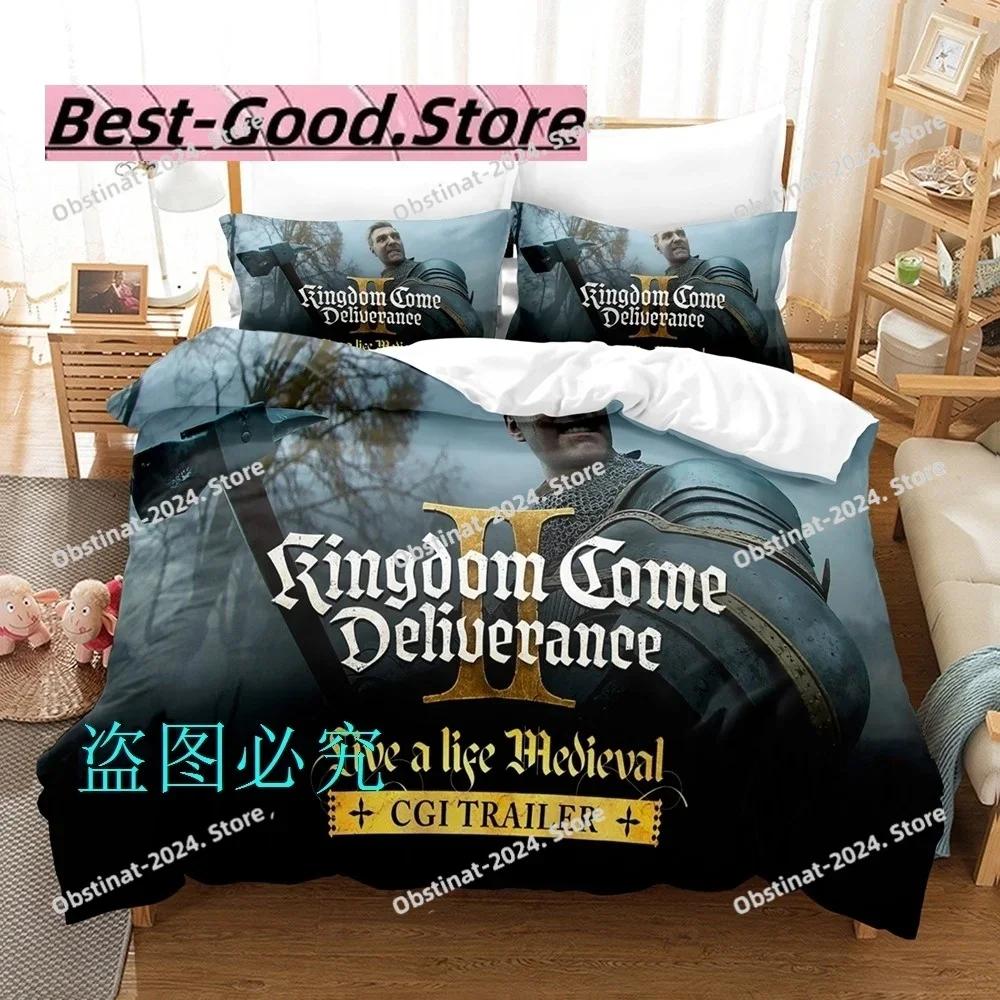Kingdom Come Deliverance II Комплект постельного белья Односпальный Полуторный Полный Евро Евро-макси Размер Комплект постельного белья для спальни взрослых и детей Комплекты пододеяльников