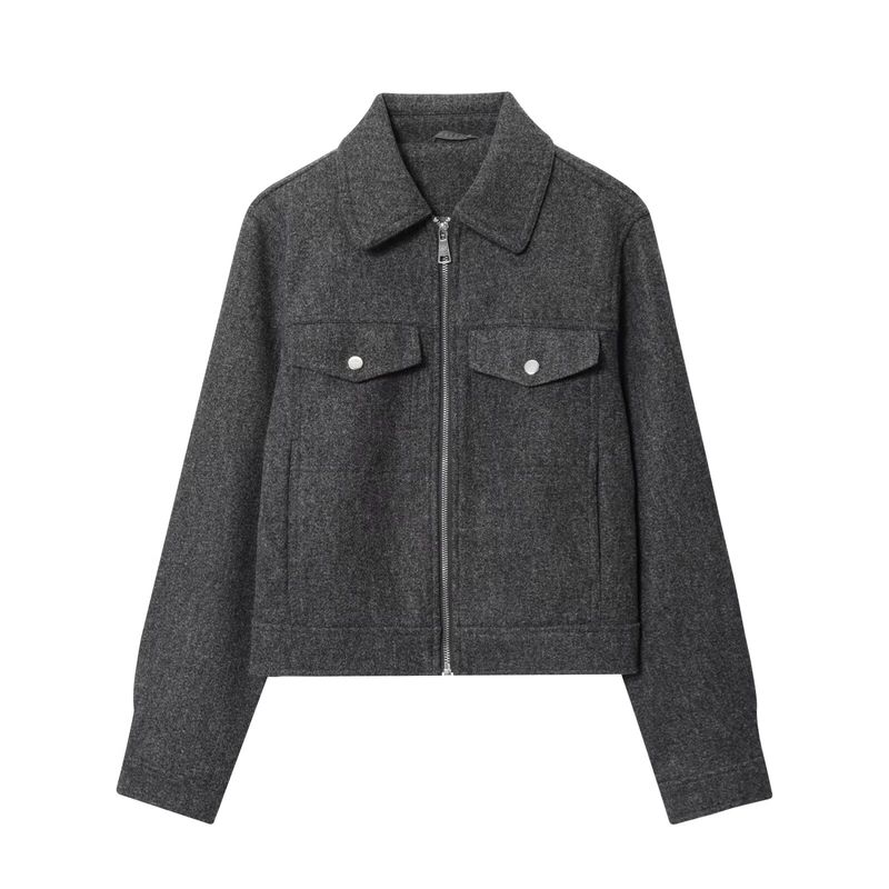 ZA Fall and winter new women's clothing ZR Fashion style Fashion soft zipper pocket decoration jacket Outwear 3046265