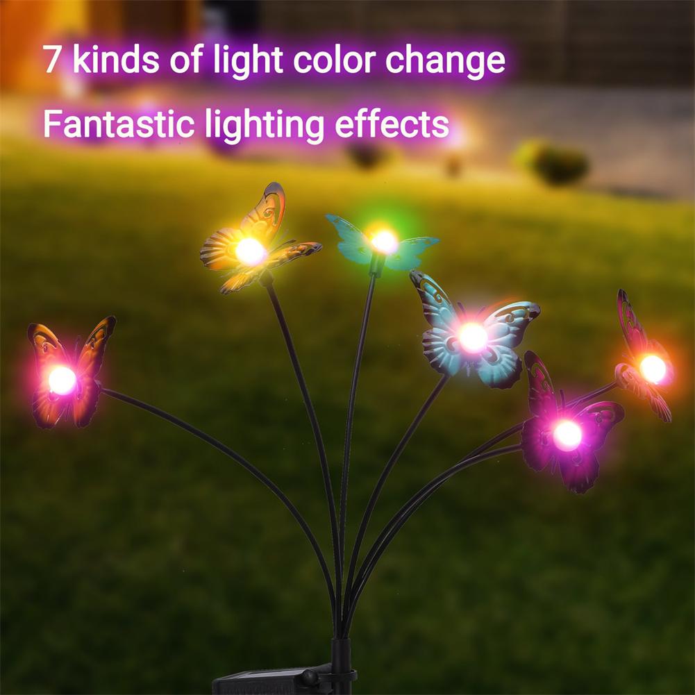 

Солнечные садовые фонари Солнечные уличные фонари-бабочки Качающиеся на ветру уличные фонари для наружного забора, двора, газона, садового декора