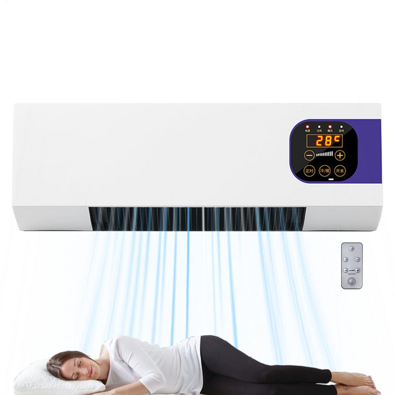 Malý nástěnný ventilátor USA/EU s funkcí topení Přenosný tichý ventilátor Montáž na stěnu Dvouúčelový ventilátor 3 rychlosti nastavitelné Pro obývací pokoj ložnici