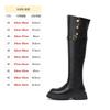 Double tube around the knee long boots female fat MM thick legs big tube around two wear autumn and winter thick bottom tall tube black thin boots
