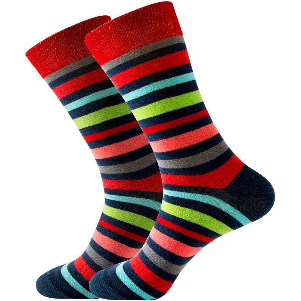 Striped multicolor street skateboarding funny socks for men and women