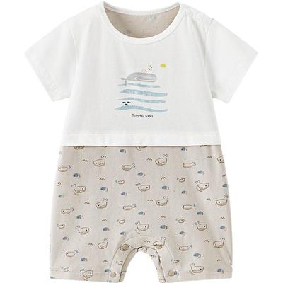 Tongtai Baby Short-Sleeve Jacquard Romper