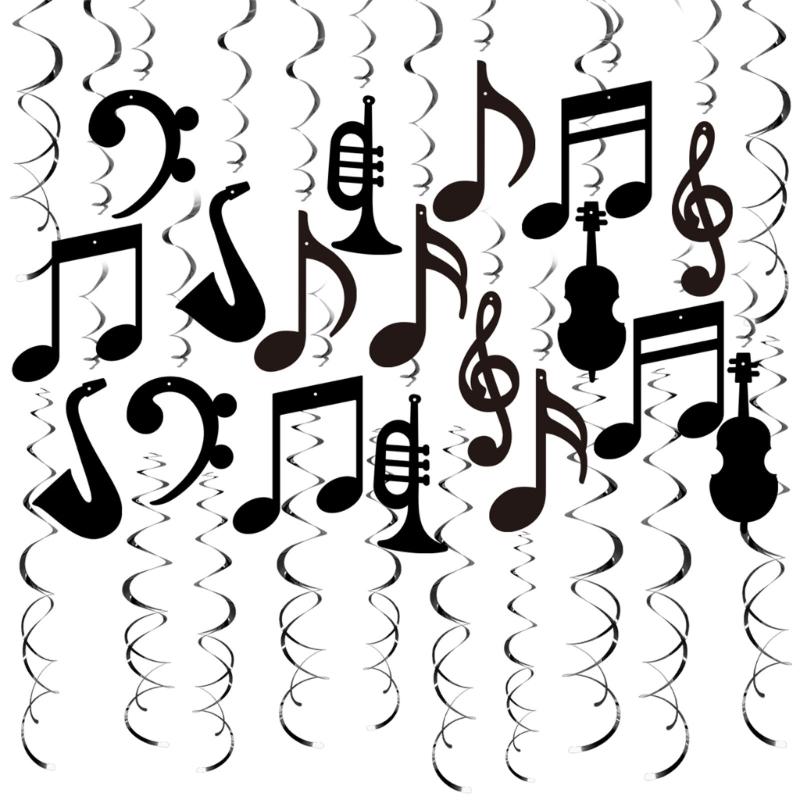

30Pcs Music Notes Hanging Swirl Decorations for Party and Event Celebration with Musical Note Designing 1
