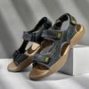 New Mens Summer Sandals High Quality Outdoor Walking Beach Sandals Roman Genuine Leather Casual Shoes Retro Comfortable Sneakers