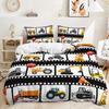 Three-Piece Set 3D Quilt Cover Cartoon Transporter Kit Double Bedding