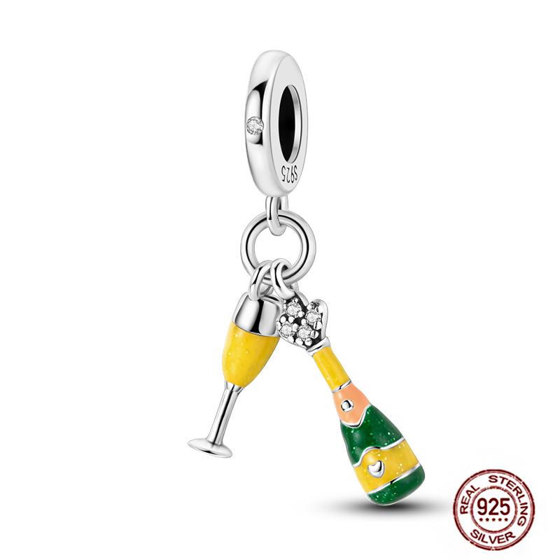 Daily Articles Copper Pink Perfume Charms Camera Dumbbell Smart Watch Beads Fit Original Bracelets Diy Jewelry Gift