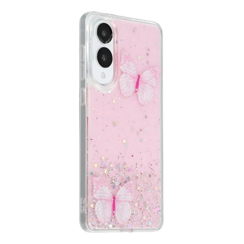 For Samsung Galaxy S25 Edge TPU Case WANLONFENG AW Series PVC Butterfly Epoxy Phone Cover with HD Film