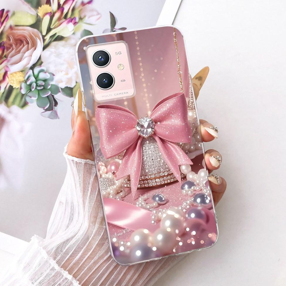 For Vivo Y33s 5G Clear Case Aesthetic Luxury Cute Cat Fashion Butterfly Funny Painted Casing For Vivo V2166A