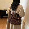 Fashion Cotton Shoulder Bag Soft Padded Zipper Crossbody Bags Large Capacity Handbags