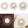 Decorative Wall Hanging Mirror - Small Vintage Mirror Rattan Mirror - Easy Assembly - Perfect for Living Room