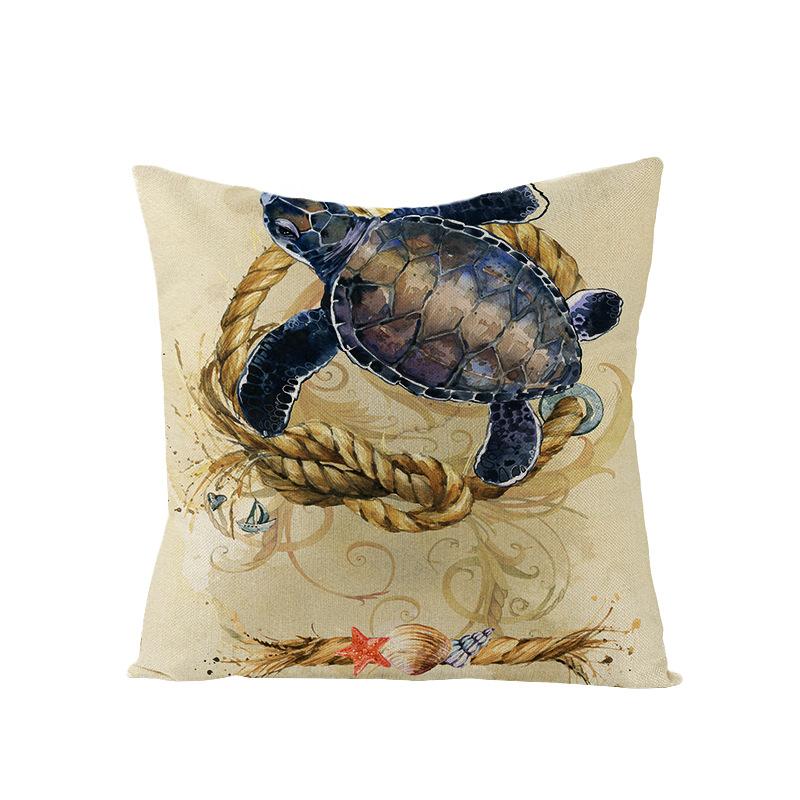 Home Marine Life Polyester Printed Pillow Case Combination Car Pillow Cushion Cover
