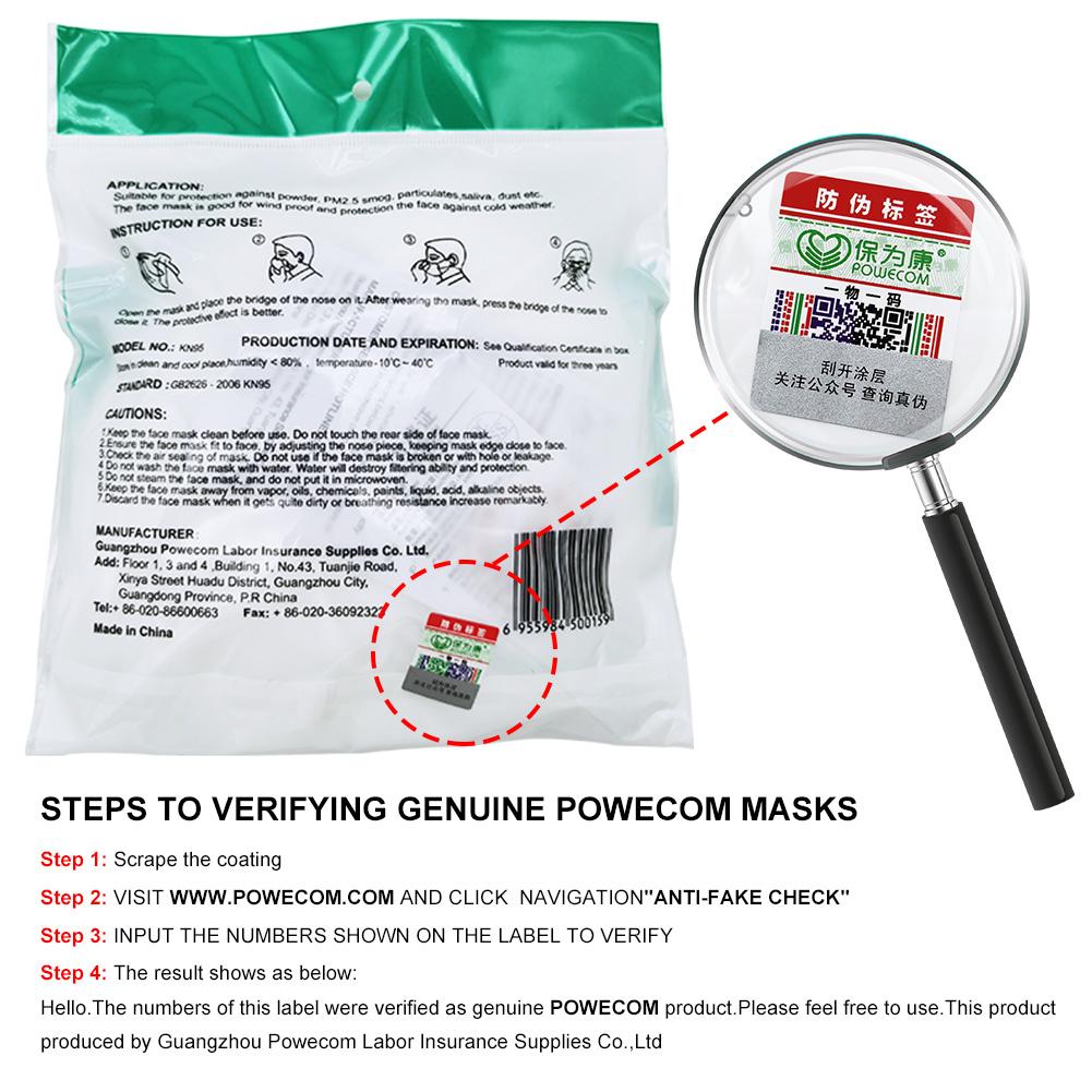 KN95 Mask Powecom Protective Reusable KN95 Face Masks Breathable and Safety Dust Black Mask 95% Filtration Mouth Muffle Cover