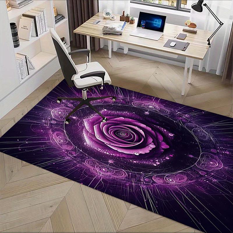 Purple Rose Chair Mat: Office Carpet, Oversized Rug for Home Decor, Sofa Cover, Gift for Any Room