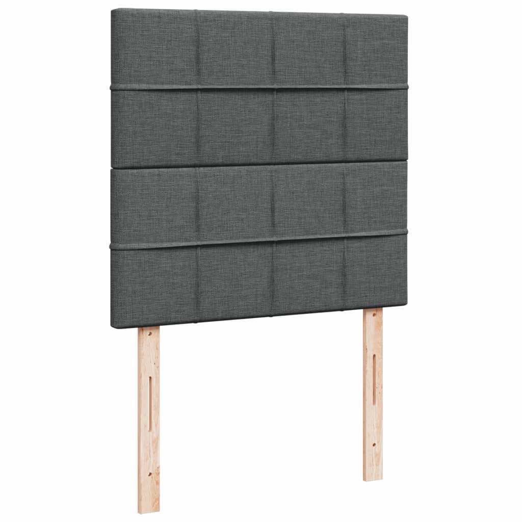 Vidaxl Łóżko Kontynentalne Z Materacem, Ciemnoszara Tkanina 80X200 Cm