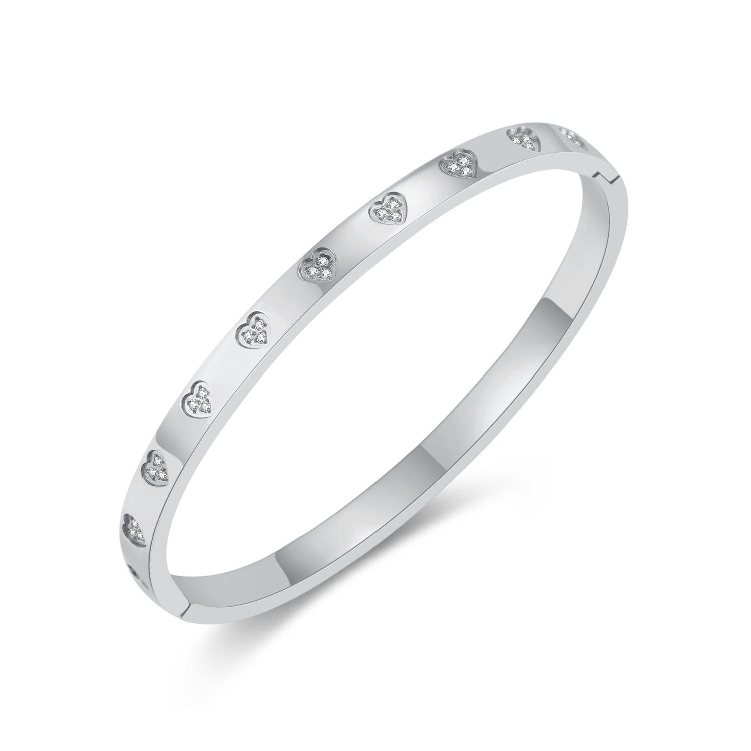 

Личностный тренд, браслет Love из титановой стали с бриллиантовой инкрустацией, легкая роскошь, высококачественный браслет из нержавеющей стали