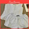 Pajamas Summer Sleepwear Striped Women Sleeveless Shorts Sets 2 Pieces Lace Night Wears Tank Korean Sleeping Home Suit