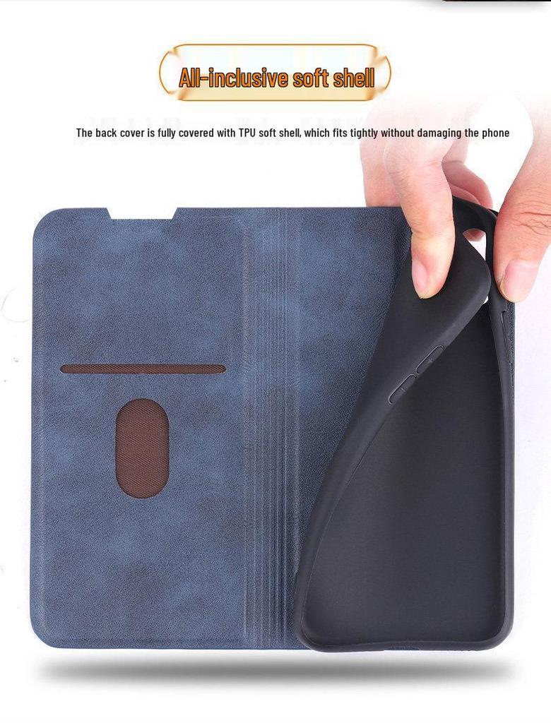 Leather Flip Stand Case for Huawei Enjoy 90 Pro Max/90 Plus - Full Coverage, Anti-Drop Protection