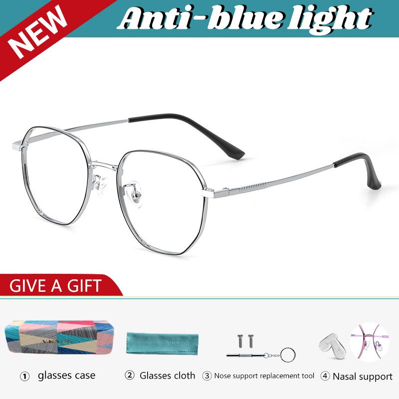 

VICKY Новые ретро простые модные оправы для очков полутитановые очки для близорукости с защитой от синего света настраиваемые рецептурные очки 86604 0