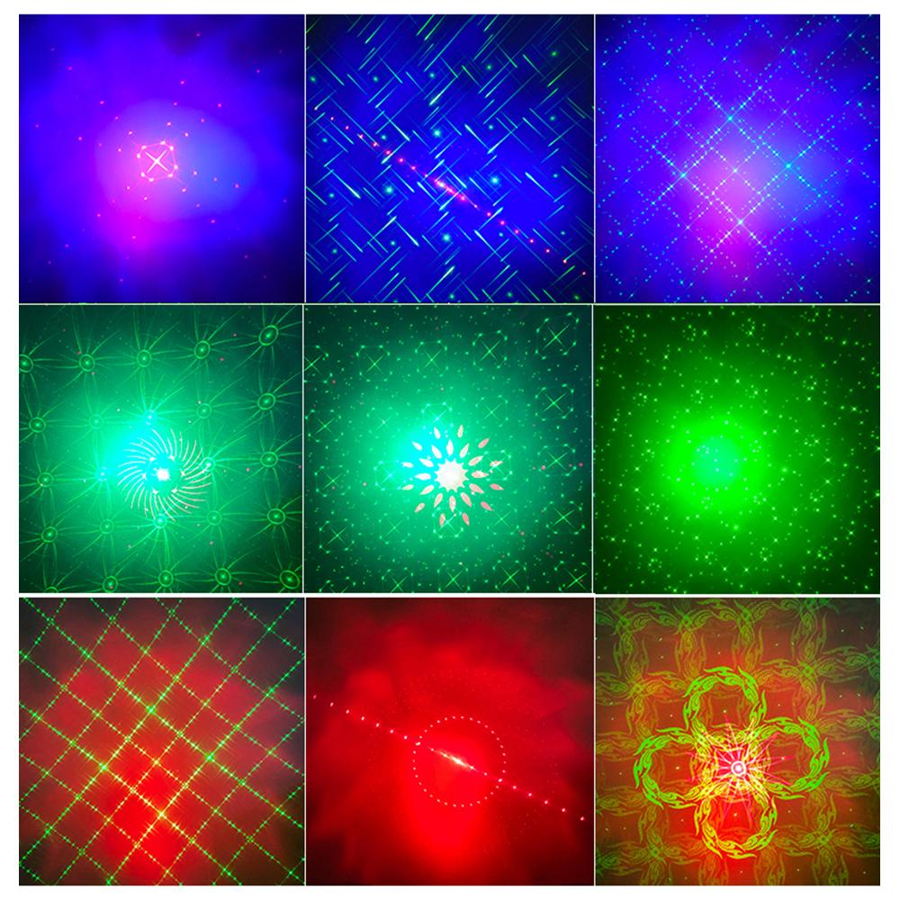 RGB LED Stage Light Disco DJ Laser Projector Lamp Sound Activated Strobe Light Remote Control Party Light for Home Bar Club